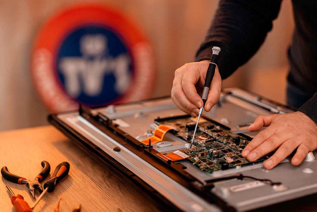 Arreglo de televisores en el Galán